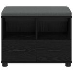 vidaXL Banc d'entrée avec coussin Chêne noir 60 x 38 x 46 cm