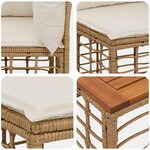 vidaXL Ensemble de canapés d'extérieur 11 pc Blanc Naturel et Crème