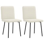 vidaXL Chaises à manger lot de 2 Crème Velours