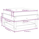 vidaXL Repose-pied de jardin et coussin marron miel bois de pin massif