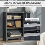 Armoire de bureau 75 x 33 x 110 cm rangement modulable étagères réglables style industriel en métal gris anthracite 21_0002842
