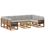 vidaXL Ensemble de canapés d'extérieur 10 pc Naturel et gris clair