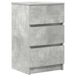 vidaXL Tables de chevet avec 3 tiroirs 2 Pièces gris béton 39x35x65 cm