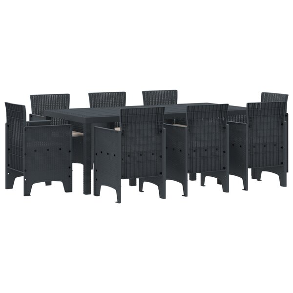 vidaXL Ensemble de salle à manger de jardin 9 Pièces Anthracite