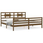 vidaXL Cadre de lit avec tête de lit marron miel 200x200cm bois massif