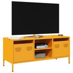 vidaXL Meuble TV jaune moutarde 101 5x39x43 5 cm acier laminé à froid