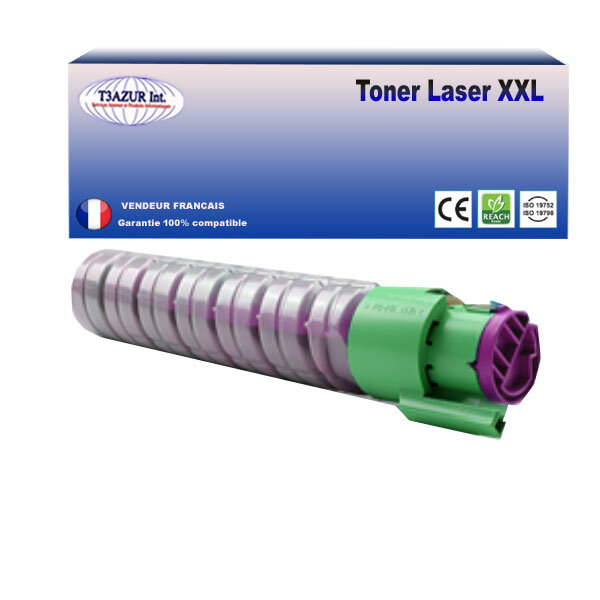 Toner compatible avec ricoh aficio spc410dn  spc411dn  spc420dn  type 245 remplace ricoh 888314 -magenta -15 000 pages - t3azur