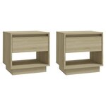 vidaXL Tables de chevet 2 Pièces Chêne sonoma 45x34x44 cm Bois ingénierie