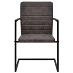 vidaXL Chaises à manger cantilever lot de 4 marron similicuir