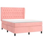 vidaXL Sommier à lattes de lit avec matelas Rose 140x190 cm Velours