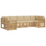 vidaXL Ensemble de canapés d'extérieur 6 pc Blanc et Beige Polyester