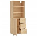 vidaXL Buffet haut Chêne sonoma 69 5x34x180 cm Bois d'ingénierie