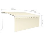 vidaXL Auvent rétractable manuel avec store et LED 3 5x2 5 m Crème