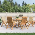 vidaXL Chaises de jardin inclinables et coussins lot de 6 bois teck