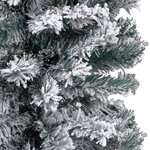 vidaXL Sapin de Noël mince pré-éclairé flocon de neige vert 120 cm PVC