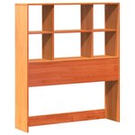 vidaXL Lit bibliothèque sans matelas cire marron 90x190 cm pin massif