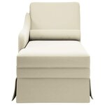 vidaXL Fauteuil long avec traversin et accoudoir droit crème velours