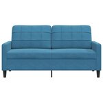vidaXL Canapé à 2 places Bleu 140 cm Velours