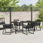 vidaXL Ensemble de salle à manger pour jardin 5 Pièces Noir Poly rotin