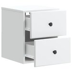 vidaXL Cabinet de chevet mural 2 Pièces Blanc 34 5 x 33 x 40 cm