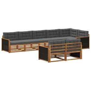 vidaXL Ensemble de canapés d'extérieur 8 Pièces Naturel et Anthracite