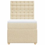 vidaXL Sommier à lattes de lit avec matelas Crème 90x200 cm Tissu