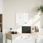 vidaXL Tableau blanc magnétique avec cadre bois de pin massif 60x55 cm