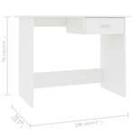 vidaXL Bureau Blanc 100 x 50 x 76 cm Bois d'ingénierie