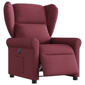 vidaXL Fauteuil inclinable électrique Rouge bordeaux Tissu