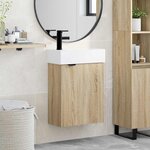 vidaXL Meuble de salle de bain avec robinet Chêne Sonoma