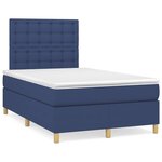 vidaXL Sommier à lattes de lit avec matelas bleu 120x190 cm tissu