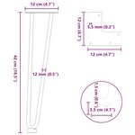 vidaXL Pieds en épingle à cheveux pour table basse 4 pièces Acier naturel 42 cm Acier massif