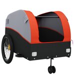 vidaXL Remorque de vélo noir et orange 45 kg fer