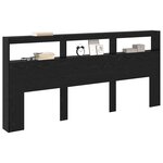 vidaXL Tête de lit Chêne noir 220 x 17 x 102 cm Bois d'ingénierie
