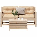 vidaXL Salon de jardin 3 Pièces avec coussins Bois de pin massif