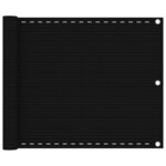 vidaXL Écran de balcon Noir 75x600 cm PEHD