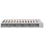 vidaXL Cadre de lit sans matelas gris béton 135x190 cm