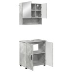 vidaXL Ensemble de mobilier de salle de bain 2 Pièces Gris béton