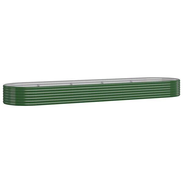 vidaXL Lit surélevé de jardin Acier galvanisé 396x100x36cm Vert