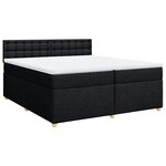 vidaXL Sommier à lattes de lit avec matelas Noir 200x200 cm Tissu