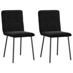 vidaXL Chaises à manger lot de 2 Noir Velours