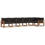 vidaXL Ensemble de canapés d'extérieur 6 pc Naturel et Noir