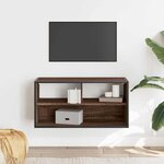 vidaXL Meuble TV chêne marron 80x31x39 5 cm bois d'ingénierie et métal
