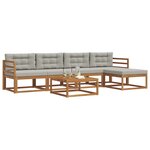 vidaXL Ensemble de canapés d'extérieur 6 Pièces Gris Naturel et Clair
