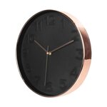 Horloge ronde noire et cuivrée 30.5 cm