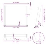 vidaXL Pieds de table à manger en U 2 pièces Blanc 100 x (72-73) cm Acier
