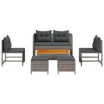 vidaXL Ensemble de canapé de jardin 6 Pièces Gris  gris foncé polyrotin