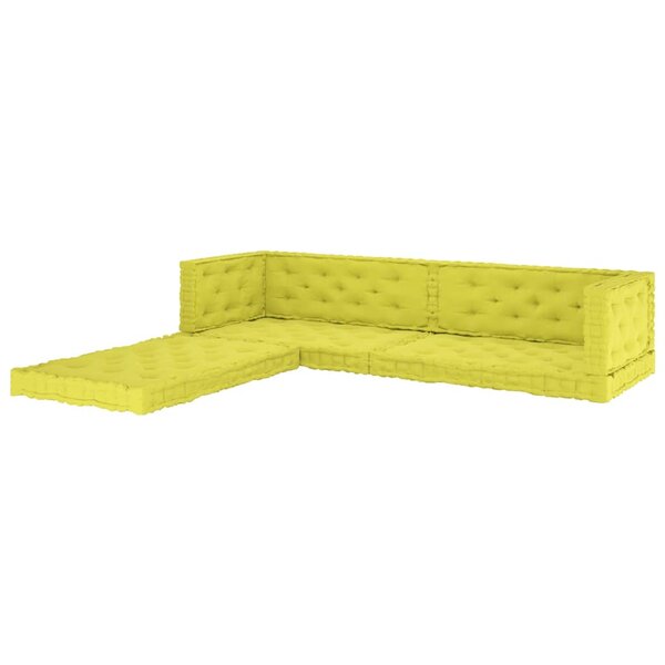 vidaXL Coussins de plancher de palette 7 Pièces Vert pomme Coton