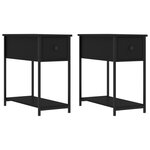 vidaXL Tables de chevet 2 Pièces noir 30x60x60 cm bois d’ingénierie