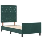 vidaXL Cadre de lit avec tête de lit Vert foncé 80 x 200 cm Velours